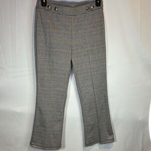 Cato Pants Womens Medium Brown‎ Plaid Check Stretch Boot Cut Office Career Work